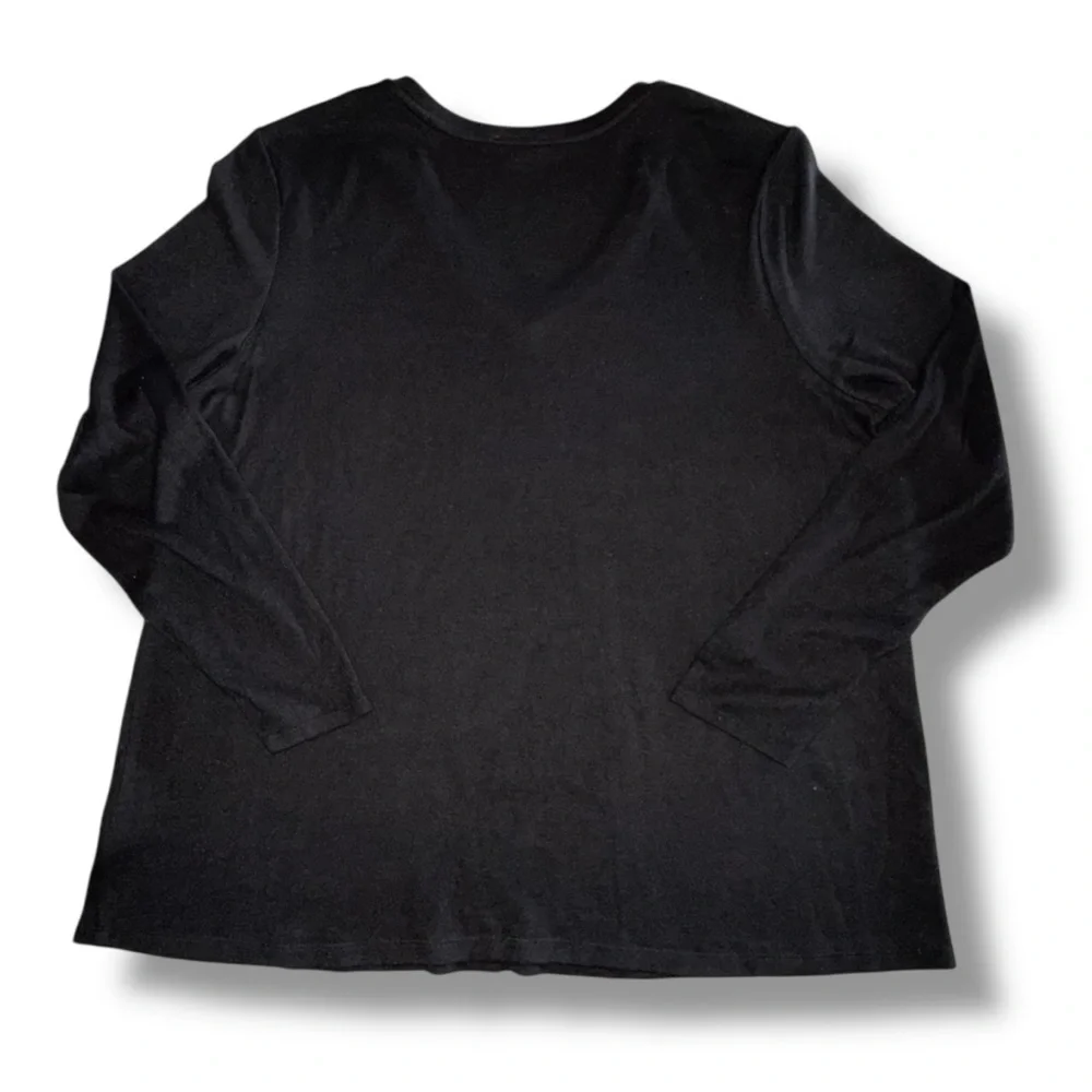 NZT by NIC+ZOE V-Neck Sweet Dreams Long Sleeve Top - XXL Black - Picture 6 of 12